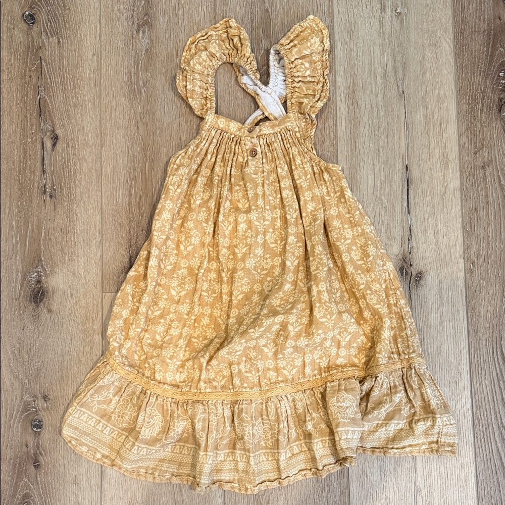 Spell Golden Floral Kids Dress